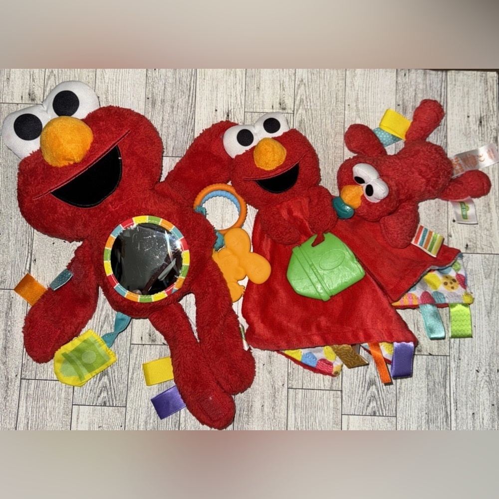 Bright Starts Sesame Street Elmo Travel Buddy On-The Go, Teether, Pacifier Plush